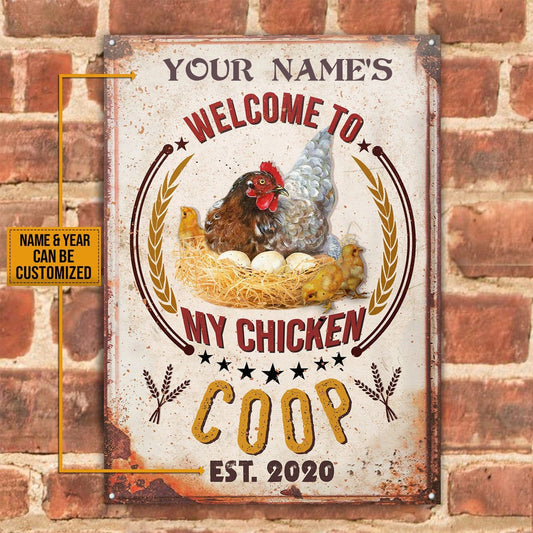 Personalized Welcome My Chicken Coop Customized Classic Metal Signs