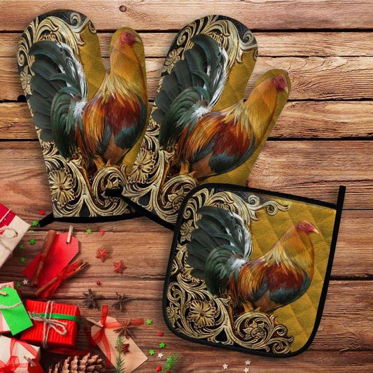 Rooster Oven Mitt And Pot Holder 18