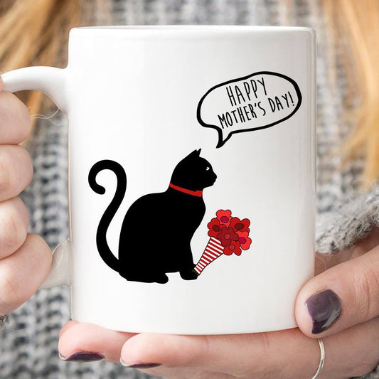 Black Cat Happy Mother's Day Mug