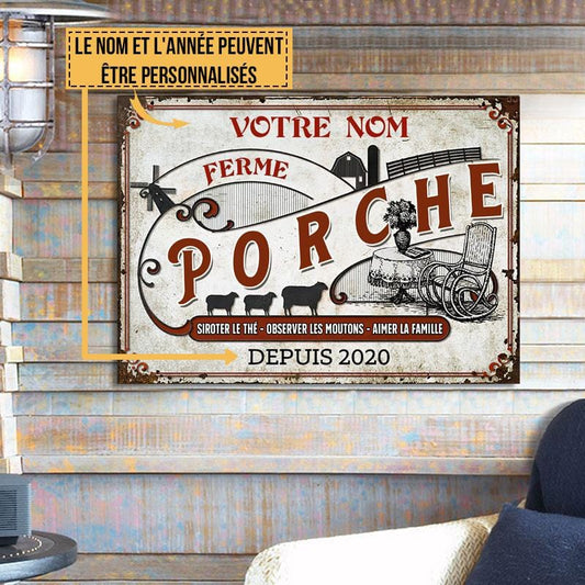 Porche De La Ferme - Enseigne Métallique Classique