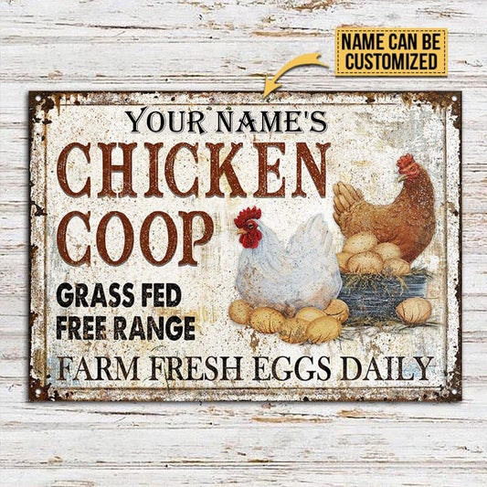 Personalized Chicken Fresh Eggs Customized Classic Metal Signs