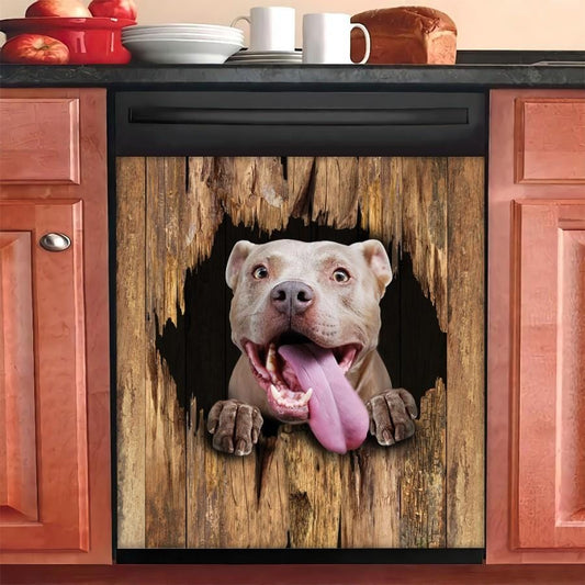 Pitbull Dog Breaks The Wall Dishwasher Cover