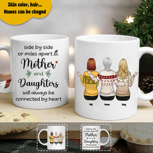 Mother & Daughter - Mother And Daughters Forever Linked Together - Personalized Mug