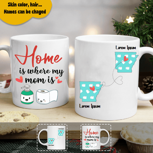 Long Distance Mother Quotes Personalized State Coffee Mug, Custom Mother's Day Gifts