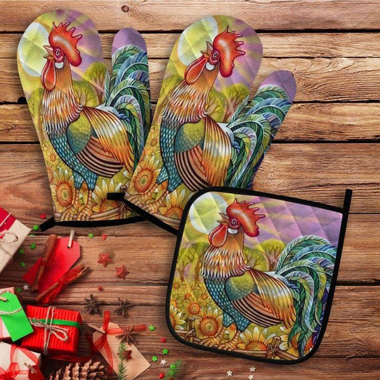 Rooster Oven Mitt And Pot Holder 19