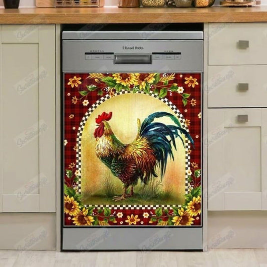 Rooster Kitchen decor Diswasher Cover 04