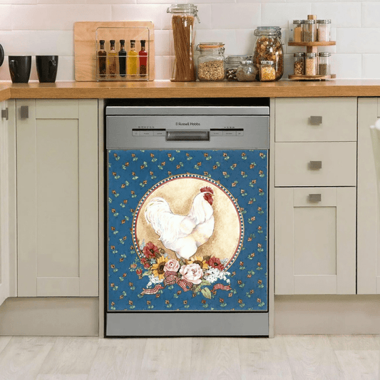 Dishwasher cover magnet sticker - Chicken Art 5