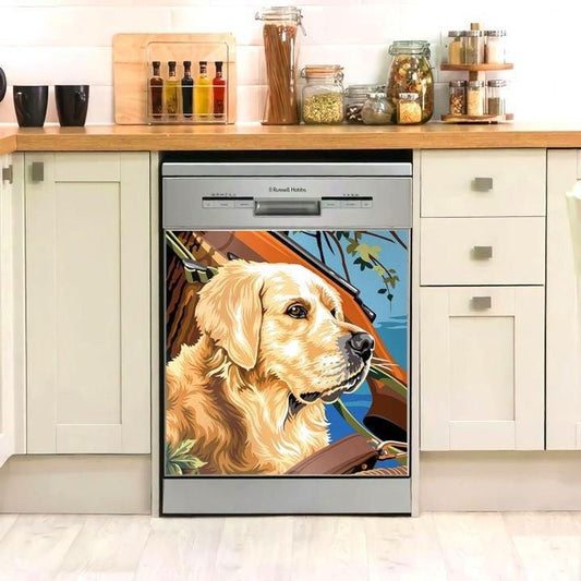 LABRADOR RETRIEVER DECOR KITCHEN DISHWASHER COVER MAGNET STICKER