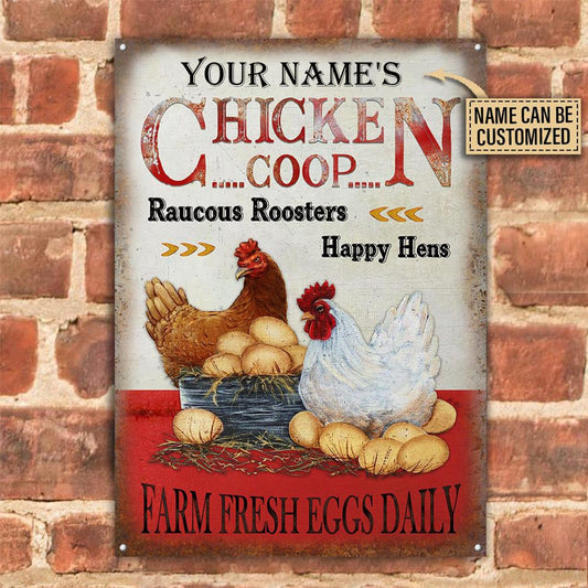 Personalized Chicken Coop Vertical Customized Classic Metal Signs