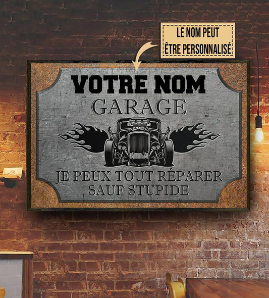 Garage, Je Peux Tout Resparer - Enseigne classique en métal