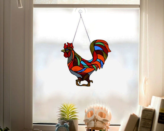 Rooster Chicken Window Decor Ornament 13