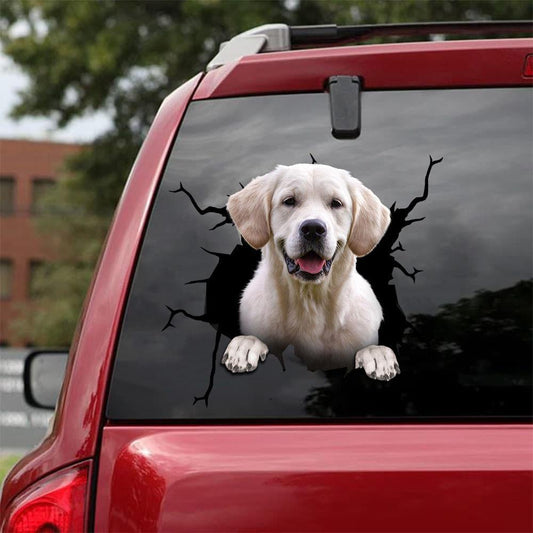 Labrador Retriever Crack Car Sticker, Toilet Sticker, Fridge Sticker 1