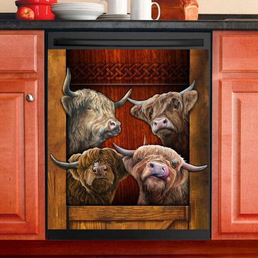 Love Hightland Cattle Dishwasher Cover