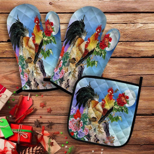 Rooster Oven Mitt And Pot Holder 28