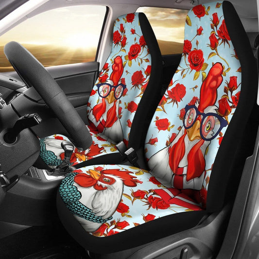 Chicken and Roses Car Seat Covers