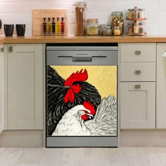 Rooster Kitchen decor Diswasher Cover 34