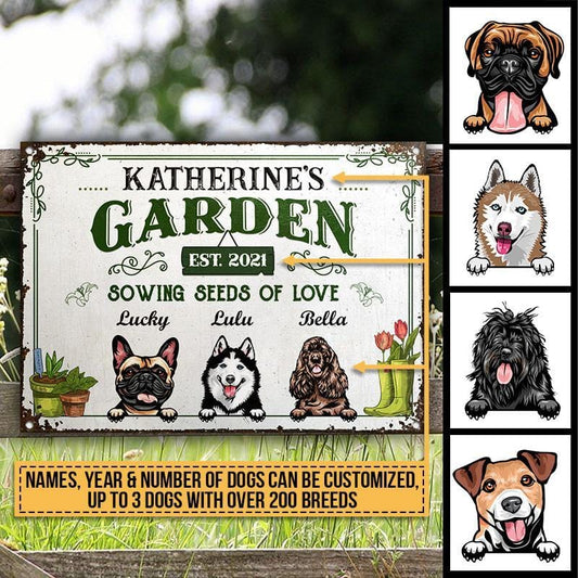 Garden Sowing Seeds Of Love Custom Classic Metal Signs