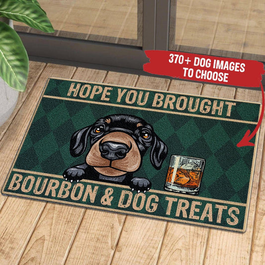 Hope You Brought Bourbon & Dog Treat Customized Mat