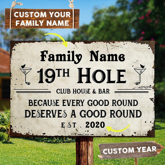 Personalized Golf Good Round Customized Classic Metal Signs