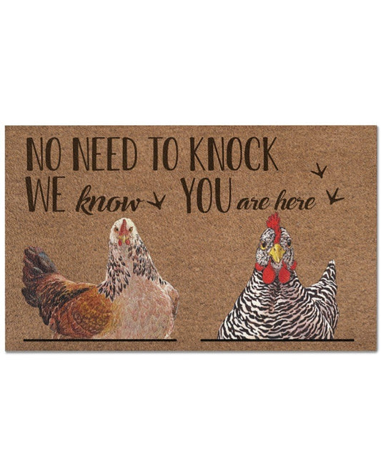 Doormat No Need To Knock - Chicken Doormat