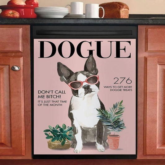 BOSTON TERRIER NHD150297 MR13 D39 LTA00 DECOR KITCHEN DISHWASHER COVER