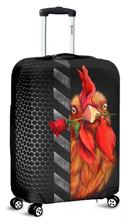 Chicken and rose luggage cover