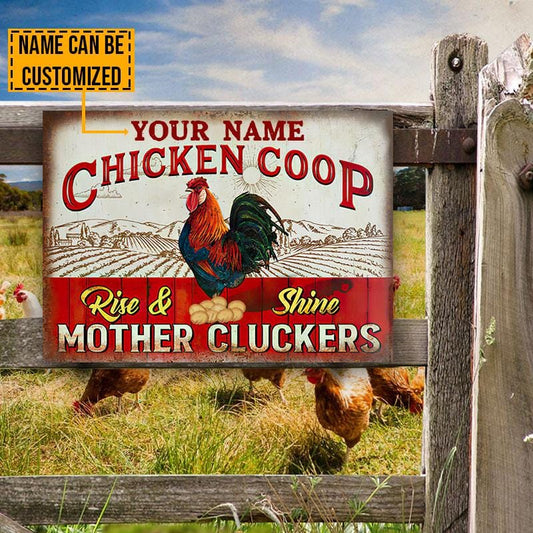 Personalized Farm Chicken Coop Rise And Shine Customized Metal Signs 1