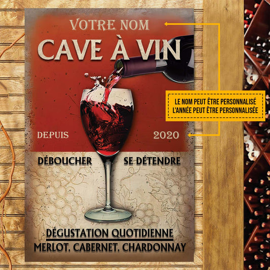 Cave à Vin - Enseigne classique en métal