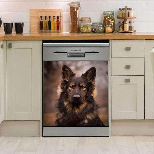 GERMAN SHEPHERD PORTRAIT HQ21 NTT070997 NVQ DECOR KITCHEN  DISHWASHER COVER MAGNET STICKER