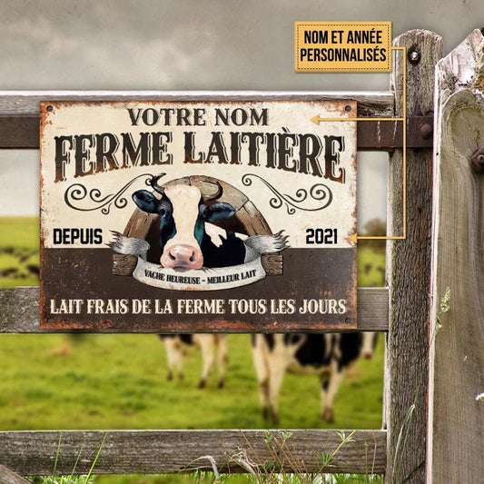 Signes Personnalisés En Métal De Lait Frais De Ferme Laitière