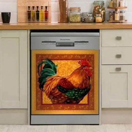 ROOSTER DECOR KITCHEN DISHWASHER COVER AZS045