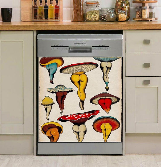 Sexy Mushrooms Tattoo Flash Decor Kitchen Dishwasher Cover