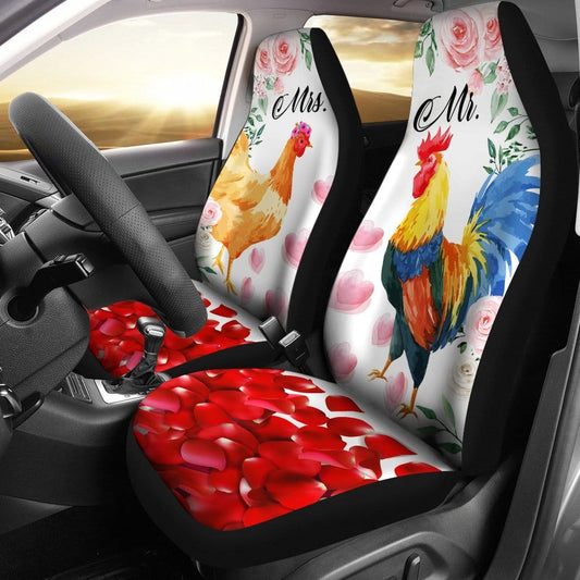 MR AND MRS CHICKEN CAR SEAT COVERS