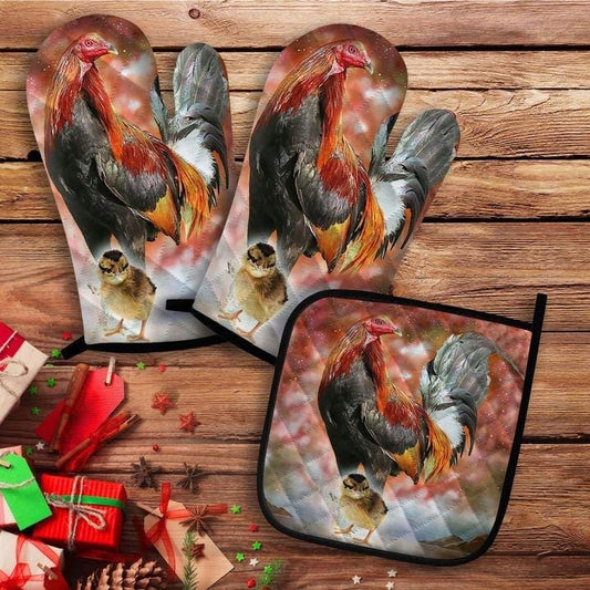 Rooster Oven Mitt And Pot Holder 24