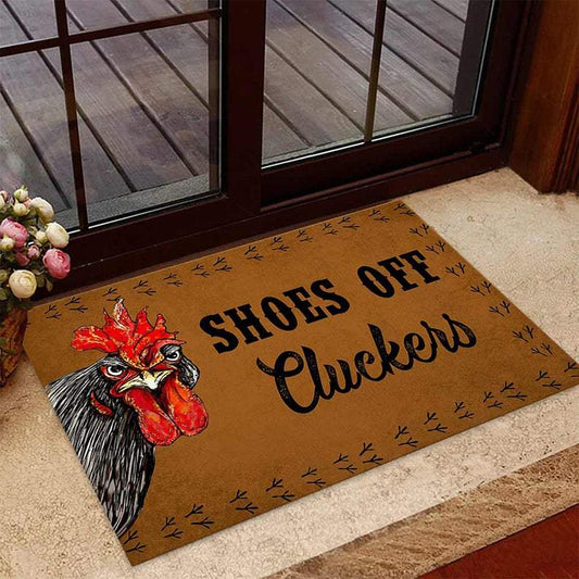 Shoes Off Cluckers Roaster Doormat