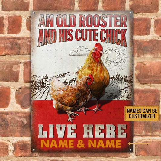 PersonalizedChickenOldRoosterCuteChickClassicMetalSignMockup02510Tintin_1024x1024@2x