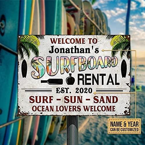 Surf Shack Surf Sun Sand Custom Classic Metal Signs, Surf Shack Decoration size 4 (JIM'S/2021)