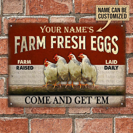 Personalized Chicken Farm Come And Get Customized Classic Metal Signs