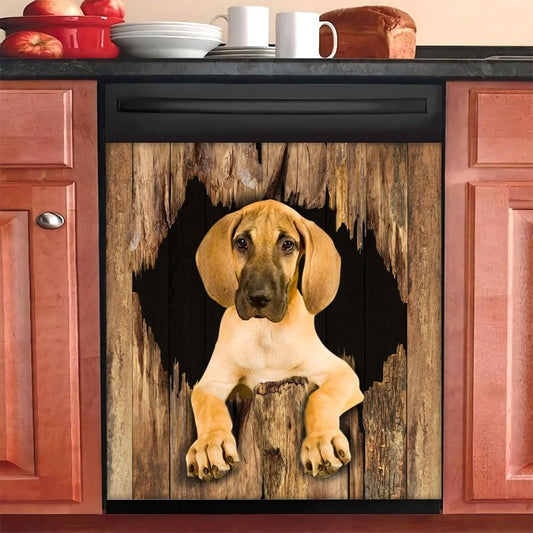 Great Dane Dog Breaks The Wall Dishwasher Cover