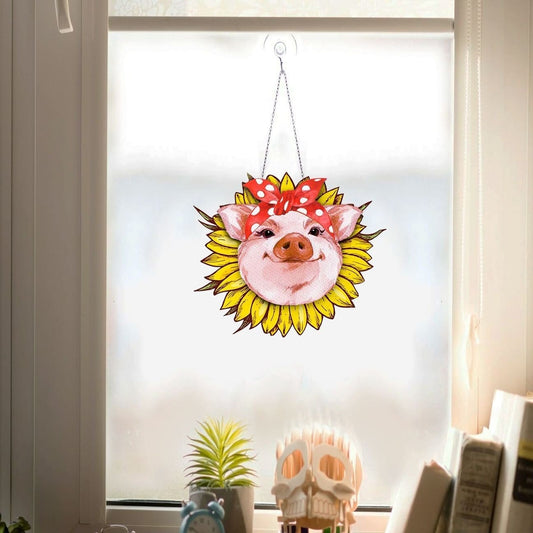 Pig Lover Window Decor Ornament