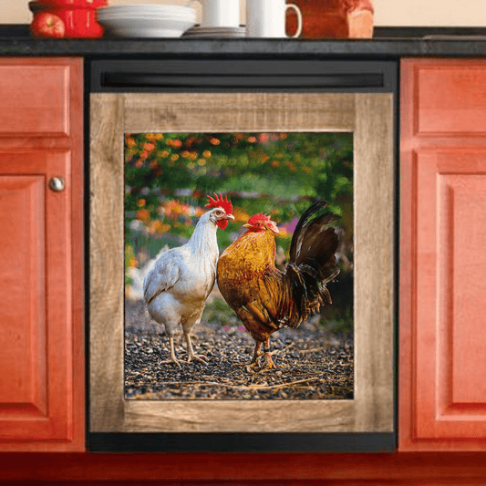 Dishwasher Cover - Chicken Couple