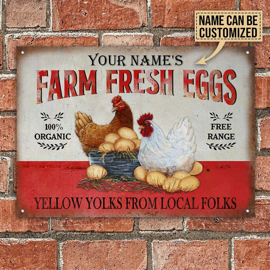 Personalized Chicken Organic Free Range Customized Classic Metal Signs