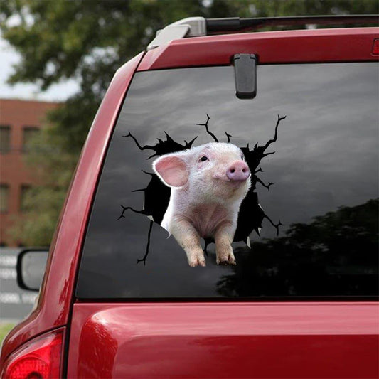 PIG CRACK CAR STICKER CATTLE LOVER 1