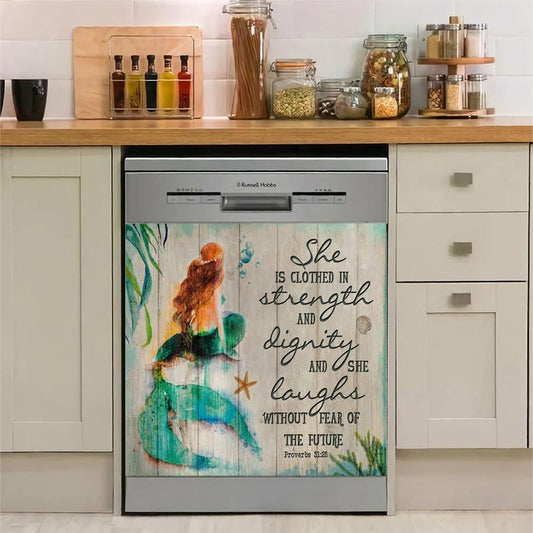 Mermaid Dishwasher Cover Magnet Sticker