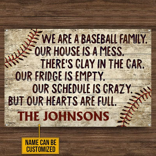 Personalized Baseball Our Home Is A Mess Customized Classic Metal Sign