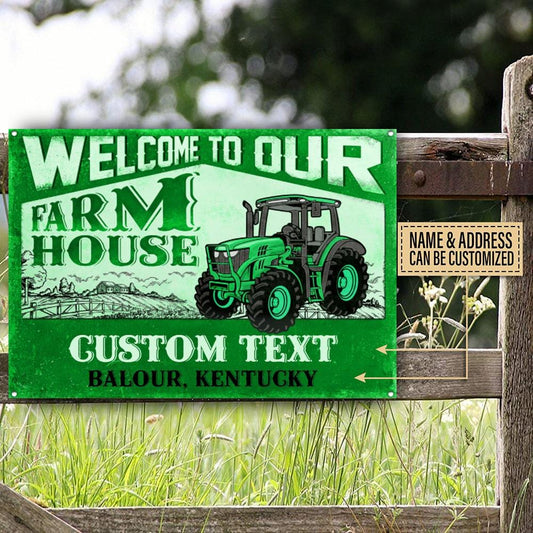 Personalized Tractor Welcome To Our Farm House Customized Classic Metal Signs 02