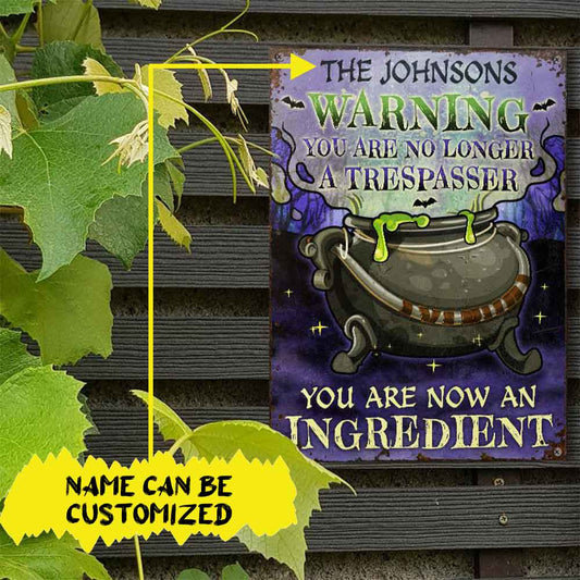 Cauldron Warning Witch Halloween Yard Decor - Personalized Custom Classic Metal Signs