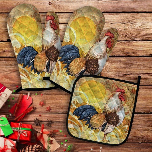 Rooster Oven Mitt And Pot Holder 7