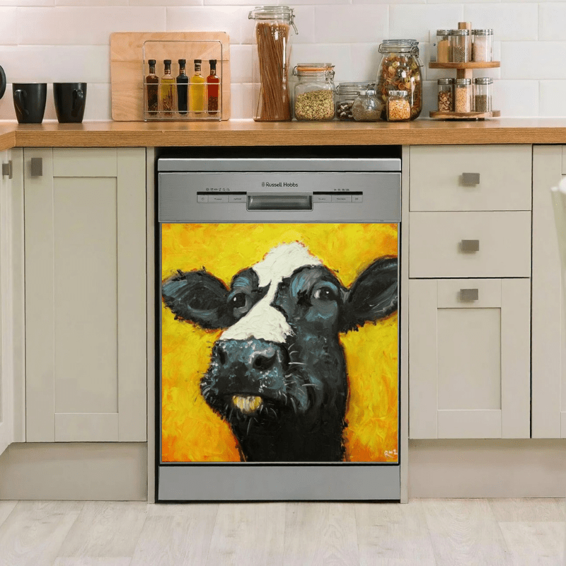 Dishwasher Cover - Cow Art 3