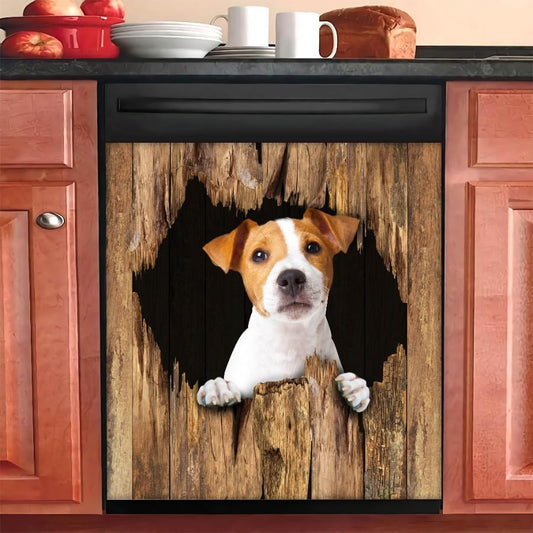 Jack Russel Dog Breaks The Wall Dishwasher Cover